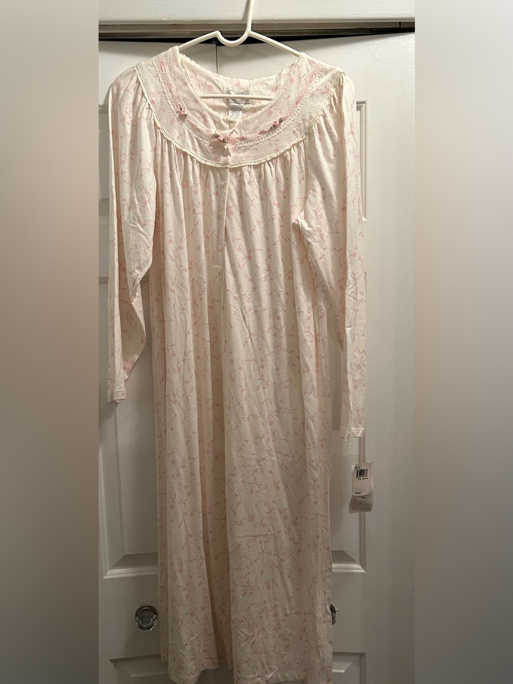 VTG 90s Deadstock Aria Cotton Nightgown NWT Pink Floral Cottagecore Coquette